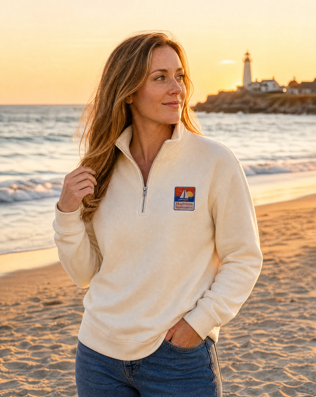 Maritime Summers Classic Logo Premium 1/4 Zip Sweatshirt